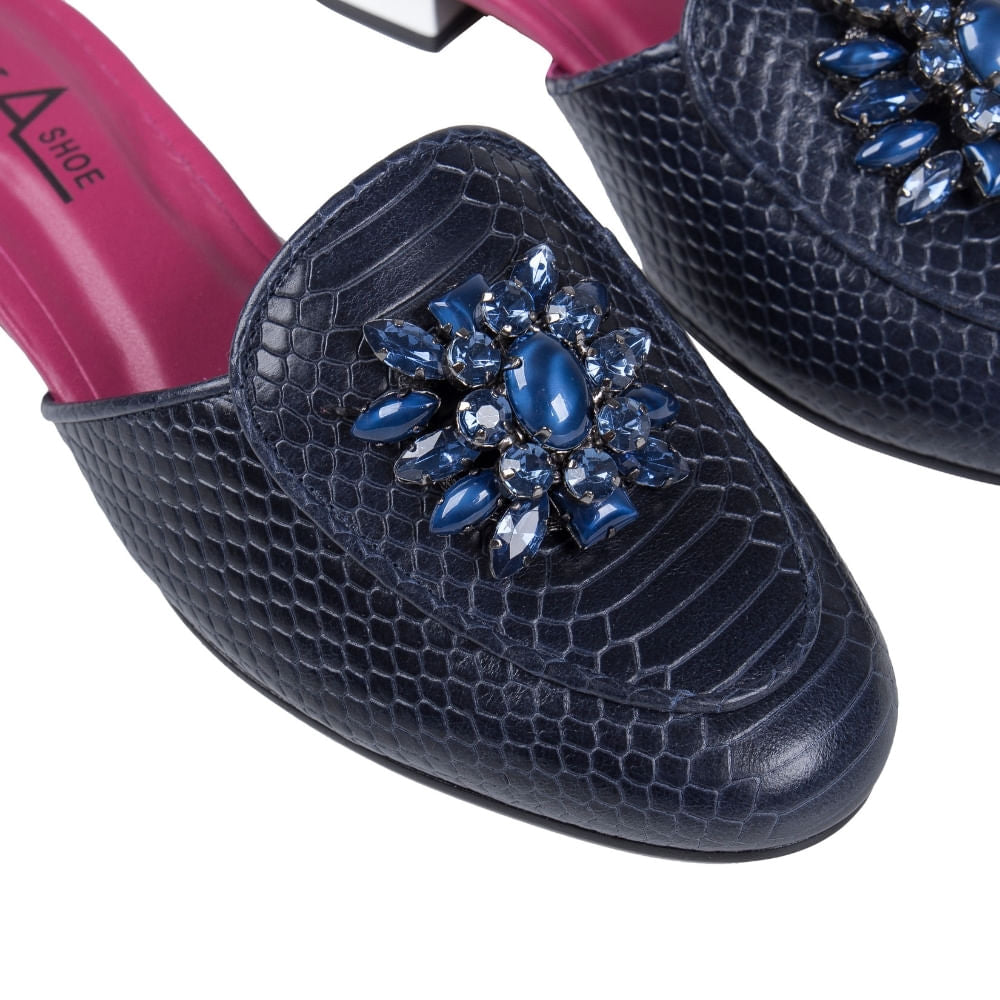 Slip On Croco Marinho - Broche