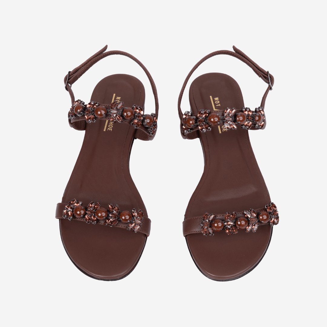 Rasteira Teresa Chocolate - Frente