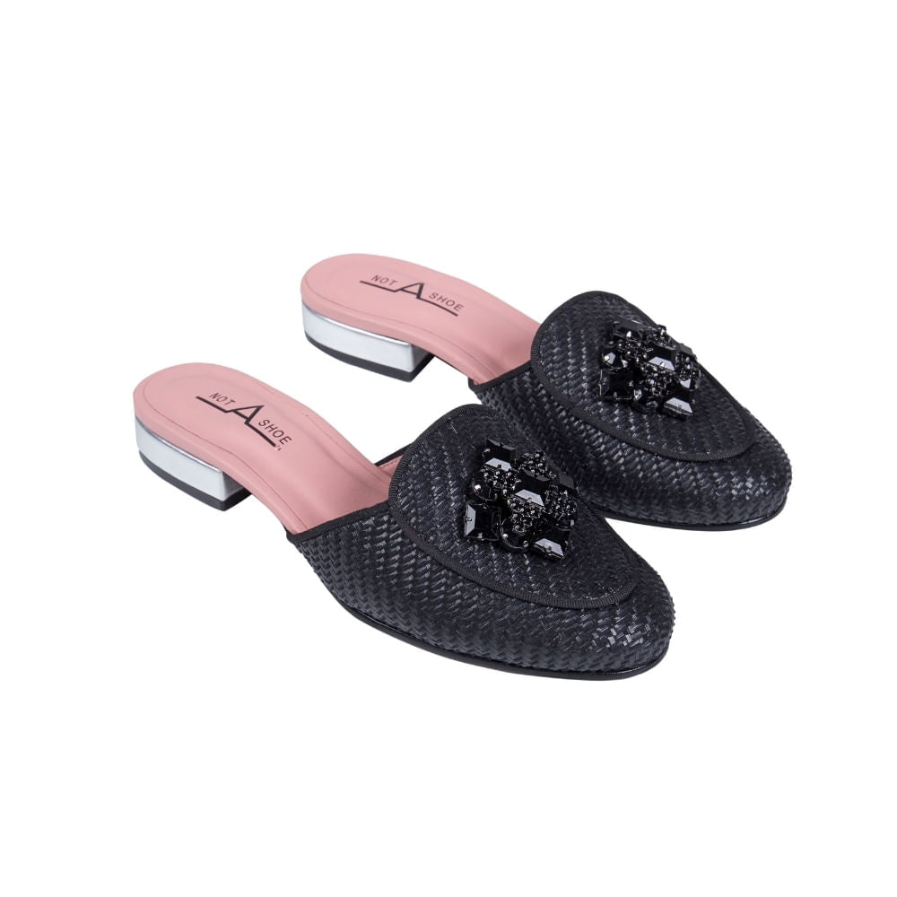 Slip On Palha Preta - Lado