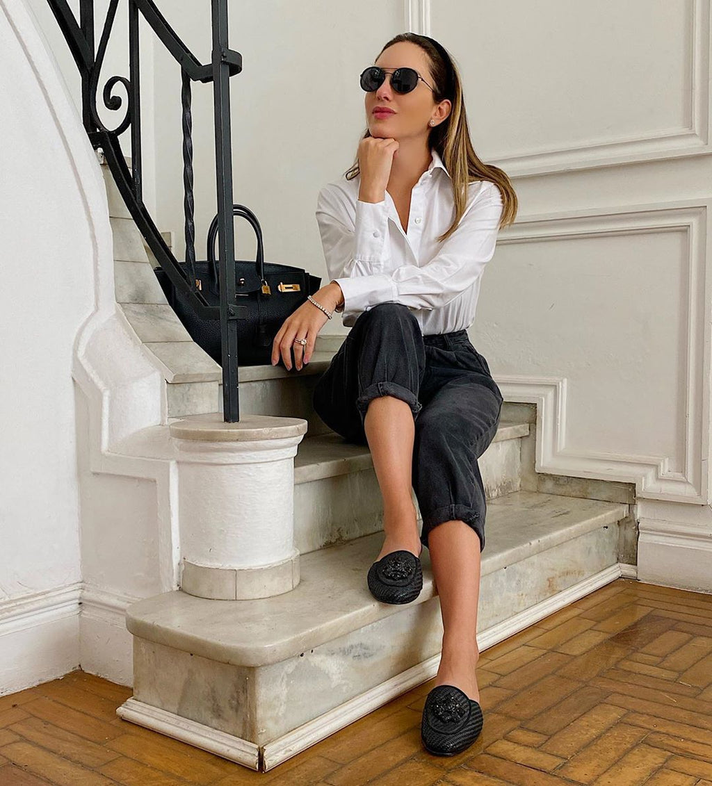 Slip On Palha Preta - vestido