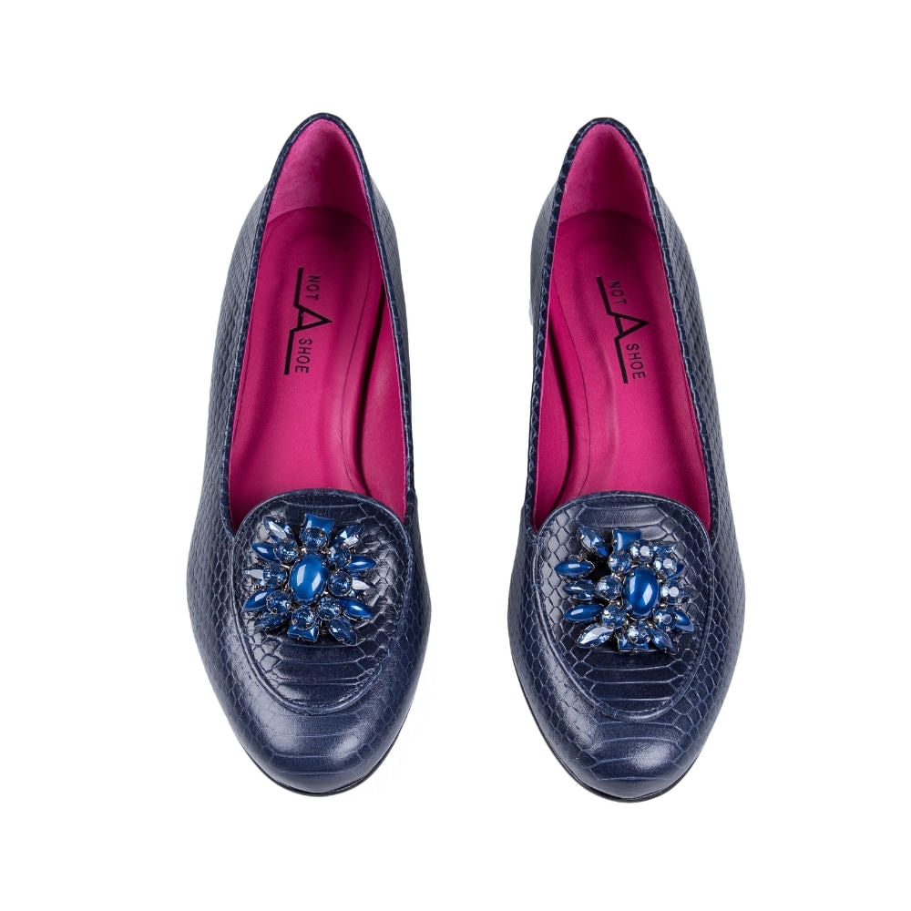 Loafer Croco Marinho - Frente