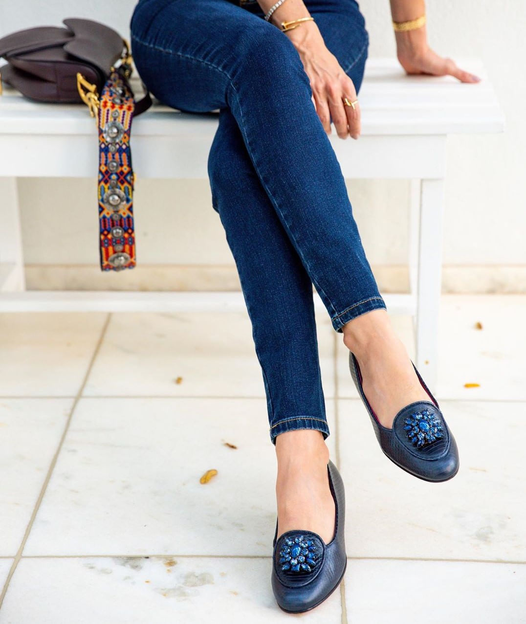 Loafer Croco Marinho - VestidaPerto