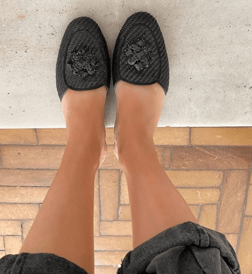 Slip On Palha Preta - vestido